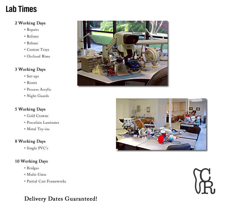 Crestive Restorations Lab Times
